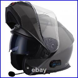 Vcan Blinc V272 Bluetooth Flip Front Motorcycle Motorbike Helmet Mp3 Sat Nav