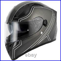 Vcan H128 Full Face Motorcycle Helmet Dual Visor Sun Visor Vector Carbon