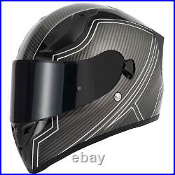 Vcan H128 Full Face Motorcycle Helmet Dual Visor Sun Visor Vector Carbon