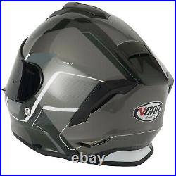 Vcan V151 Fullface Ece22.05 + Acufuturistic Motorcycle Crash Helmet Pulsar Grey