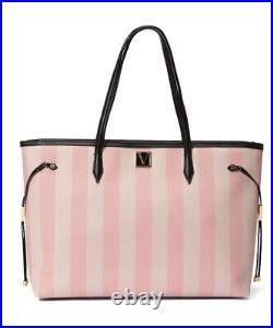 Victoria's Secret The Victoria Carry- All Large Tote Bag Iconic Strip + Wallet