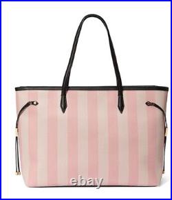 Victoria's Secret The Victoria Carry- All Large Tote Bag Iconic Strip + Wallet