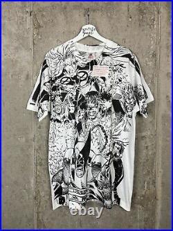 Vintage 1993 X-Men Marvel Comic Images Megaprint All Over Tee Shirt Size Large