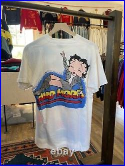 Vintage 90s Betty Boop New York City All Over Print Freeze White T Shirt Size L