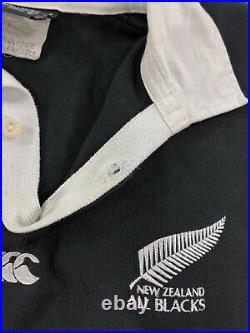 Vintage 90s Canterbury New Zealand All Blacks Rugby Jersey Large Shirt Lomu