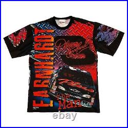 Vtg NWOT Rare NASCAR #3 Dale Earnhardt Big All Over Print T Shirt. Mens Large