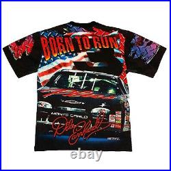 Vtg NWOT Rare NASCAR #3 Dale Earnhardt Big All Over Print T Shirt. Mens Large