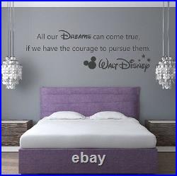 Walt Disney All our Dreams Vinyl Wall Art Quote Decal Sticker Mickey Adhesive