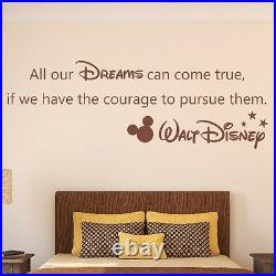 Walt Disney All our Dreams Vinyl Wall Art Quote Decal Sticker Mickey Adhesive