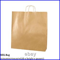 White & Brown Kraft Paper Carrier Bags with Handle for Christmas & Wedding Gifts