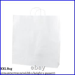 White & Brown Kraft Paper Carrier Bags with Handle for Christmas & Wedding Gifts