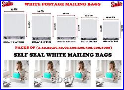 White Coloured Postal Mailing Bags Postage Plastic Packaging Parcel Bags