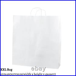 White Paper Carrier Bags with Handles Party Bags for Christmas, Birthday Gift