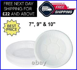 White Reusable Plastic Plates for Catering Event Parties Tableware All Size