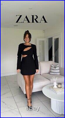 ZARA Black Crepe Cut-Out Mini Dress 2450/536 ALL SIZES