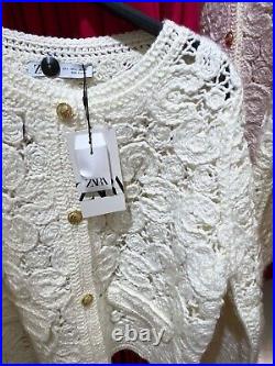 ZARA Ecru Macrame Knit Cardigan 1957/018 ALL SIZES