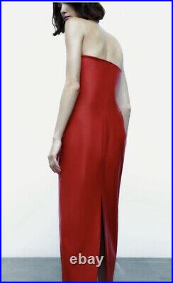 Zara Woman Nwt Fw22 Red Faux Leather Dress All Sizes 8993/322